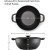 image:imageTramontina Utsava 23Quart PreSeasoned Cast Iron Kadai with Lid Small Kadhai Pot for Indian Cooking49Quart