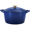 image:imageTramontina 7 Qt Enameled Cast Iron Covered Tall Round Dutch Oven Latte  80131353DSClassic Blue Gold Knob