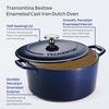 image:imageTramontina Bestow Enameled Cast Iron Dutch Oven Pot with Lid Round 55quart Cactus Gold KnobBlue