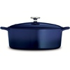 image:imageTramontina Bestow Enameled Cast Iron Dutch Oven Pot with Lid Round 55quart Cactus Gold KnobBlue