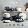 image:imageTramontina Bestow Enameled Cast Iron Dutch Oven Pot with Lid Round 55quart Cactus Gold KnobBlue