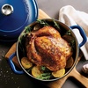 image:imageTramontina Bestow Enameled Cast Iron Dutch Oven Pot with Lid Round 55quart Cactus Gold KnobBlue