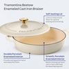 image:imageTramontina Bestow Enameled Cast Iron Dutch Oven Pot with Lid Round 55quart Cactus Gold KnobLatte