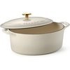 image:imageTramontina Bestow Enameled Cast Iron Dutch Oven Pot with Lid Round 55quart Cactus Gold KnobLatte