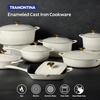 image:imageTramontina Bestow Enameled Cast Iron Dutch Oven Pot with Lid Round 55quart Cactus Gold KnobLatte