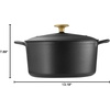 image:imageTramontina Bestow Enameled Cast Iron Dutch Oven Pot with Lid Round 55quart Cactus Gold KnobMatte Black