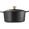 image:imageTramontina Bestow Enameled Cast Iron Dutch Oven Pot with Lid Round 55quart Cactus Gold KnobMatte Black