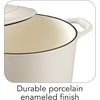 image:imageTramontina Bestow Enameled Cast Iron Dutch Oven Pot with Lid Round 55quart Cactus Gold KnobMatte White
