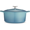 image:imageTramontina Bestow Enameled Cast Iron Dutch Oven Pot with Lid Round 55quart Cactus Gold KnobMedium Blue