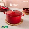 image:imageTramontina Bestow Enameled Cast Iron Dutch Oven Pot with Lid Round 55quart Cactus Gold KnobRed