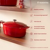 image:imageTramontina Bestow Enameled Cast Iron Dutch Oven Pot with Lid Round 55quart Cactus Gold KnobRed