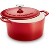 image:imageTramontina Bestow Enameled Cast Iron Dutch Oven Pot with Lid Round 55quart Cactus Gold KnobRed