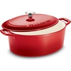 image:imageTramontina Bestow Enameled Cast Iron Dutch Oven Pot with Lid Round 55quart Cactus Gold KnobRed