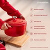 image:imageTramontina Bestow Enameled Cast Iron Dutch Oven Pot with Lid Round 55quart Cactus Gold KnobRed