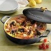 image:imageTramontina Bestow Enameled Cast Iron Dutch Oven Pot with Lid Round 55quart Cactus Gold KnobSmoke