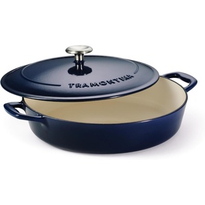 image:imageTramontina Bestow Enameled Cast Iron Dutch Oven Pot with Lid Round 55quart Cactus Gold KnobBlue