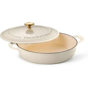image:imageTramontina Bestow Enameled Cast Iron Dutch Oven Pot with Lid Round 55quart Cactus Gold KnobLatte