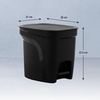 image:imageTramontina 2 Gallon Plastic Trash Bin with Step Pedal  Black  Durable Injection Molded Design Lid Liner and Steel Rod 81200020DS
