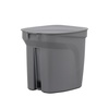image:imageTramontina 2 Gallon Plastic Trash Bin with Step Pedal  Gray  Durable Injection Molded Design Lid Liner and Steel Rod 81200021DS