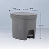 image:imageTramontina 2 Gallon Plastic Trash Bin with Step Pedal  Gray  Durable Injection Molded Design Lid Liner and Steel Rod 81200021DS