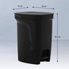 image:imageTramontina 25 Gallon Plastic Trash Bin with Step Pedal  Black  Durable Injection Molded Design Lid Liner and Steel Rod 81200022DS