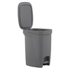 image:imageTramontina 25 Gallon Plastic Trash Bin with Step Pedal  Gray  Durable Injection Molded Design Lid Liner and Steel Rod 81200023DS