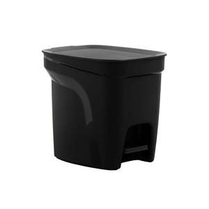image:imageTramontina 2 Gallon Plastic Trash Bin with Step Pedal  Black  Durable Injection Molded Design Lid Liner and Steel Rod 81200020DS