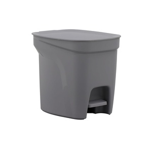 image:imageTramontina 2 Gallon Plastic Trash Bin with Step Pedal  Gray  Durable Injection Molded Design Lid Liner and Steel Rod 81200021DS