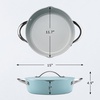 image:imageTramontina Fiora 425Quart Multipurpose Ceramic Non Stick Cooking Pan with Lid BlueFrost Blue