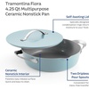 image:imageTramontina Fiora 425Quart Multipurpose Ceramic Non Stick Cooking Pan with Lid BlueFrost Blue
