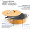 image:imageTramontina Fiora 425Quart Multipurpose Ceramic Non Stick Cooking Pan with Lid BlueMarigold