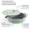 image:imageTramontina Fiora 425Quart Multipurpose Ceramic Non Stick Cooking Pan with Lid BlueMint