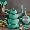 image:imageTramontina Solara 14Piece Ceramic Non Stick Cookware Set with Lids HeavyGauge Aluminum Pots and Pans Kitchen Set with Nonstick Coating Dishwasher and Oven Safe TealTeal