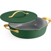 image:imageTramontina Fiora 425Quart Multipurpose Ceramic Non Stick Cooking Pan with Lid BlueGreen