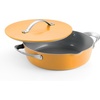 image:imageTramontina Fiora 425Quart Multipurpose Ceramic Non Stick Cooking Pan with Lid BlueMarigold