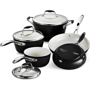 image:imageTramontina Ceramica Deluxe 5Quart Dutch Oven Pot with Lid Ceramic Non Stick OvenSafe Metallic BlackCookware Set