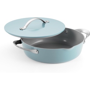 image:imageTramontina Fiora 425Quart Multipurpose Ceramic Non Stick Cooking Pan with Lid BlueFrost Blue