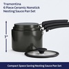 image:imageTramontina Aluminum Non Stick 11Piece Nesting Pots and Pans Set with Lids  Naval Kitchen Nonstick Cookware Set Dishwasher and Oven SafeDark Gray Ceramic