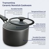 image:imageTramontina Aluminum Non Stick 11Piece Nesting Pots and Pans Set with Lids  Naval Kitchen Nonstick Cookware Set Dishwasher and Oven SafeDark Gray Ceramic