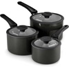 image:imageTramontina Aluminum Non Stick 11Piece Nesting Pots and Pans Set with Lids  Naval Kitchen Nonstick Cookware Set Dishwasher and Oven SafeDark Gray Ceramic