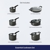 image:imageTramontina Aluminum Non Stick 11Piece Nesting Pots and Pans Set with Lids  Naval Kitchen Nonstick Cookware Set Dishwasher and Oven SafeDark Gray Ceramic