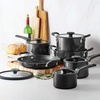 image:imageTramontina Aluminum Non Stick 11Piece Nesting Pots and Pans Set with Lids  Naval Kitchen Nonstick Cookware Set Dishwasher and Oven SafeGray