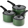 image:imageTramontina Aluminum Non Stick 11Piece Nesting Pots and Pans Set with Lids  Naval Kitchen Nonstick Cookware Set Dishwasher and Oven SafeGreen Ceramic
