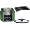 image:imageTramontina Aluminum Non Stick 11Piece Nesting Pots and Pans Set with Lids  Naval Kitchen Nonstick Cookware Set Dishwasher and Oven SafeGreen Ceramic
