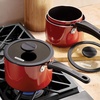 image:imageTramontina Aluminum Non Stick 11Piece Nesting Pots and Pans Set with Lids  Naval Kitchen Nonstick Cookware Set Dishwasher and Oven SafeRed