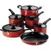 image:imageTramontina Aluminum Non Stick 11Piece Nesting Pots and Pans Set with Lids  Naval Kitchen Nonstick Cookware Set Dishwasher and Oven SafeRed