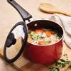 image:imageTramontina Aluminum Non Stick 11Piece Nesting Pots and Pans Set with Lids  Naval Kitchen Nonstick Cookware Set Dishwasher and Oven SafeRed