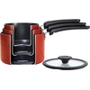 image:imageTramontina Aluminum Non Stick 11Piece Nesting Pots and Pans Set with Lids  Naval Kitchen Nonstick Cookware Set Dishwasher and Oven SafeRed