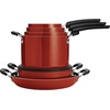 image:imageTramontina Aluminum Non Stick 11Piece Nesting Pots and Pans Set with Lids  Naval Kitchen Nonstick Cookware Set Dishwasher and Oven SafeRed