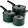 image:imageTramontina Aluminum Non Stick 11Piece Nesting Pots and Pans Set with Lids  Naval Kitchen Nonstick Cookware Set Dishwasher and Oven SafeTeal Ceramic